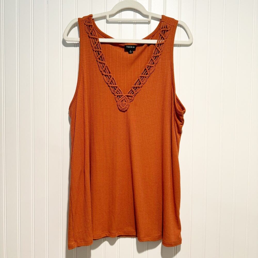 Torrid Textured Knit Tank Burnt Orange Plus Size 2X